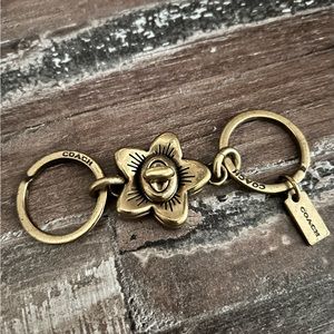 Coach Gold Tea Rose Keychain